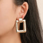 Earrings Simple Metal Brushed Earrings Stud Earrings Fashion Square Retro Earrings