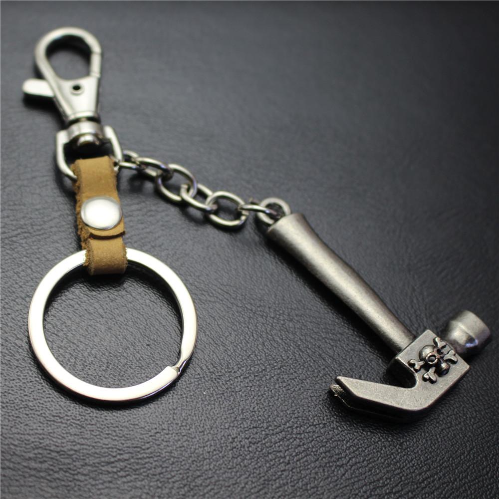Pirate Hammer Alloy Pendant Keychain Bronze Antique Silver Quality Accessories Car Key Ring Bag Pendant