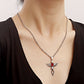 Jewelry ins geometric exaggeration French knight shield cross necklace niche design sense of light luxury