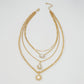 N9432 multi-layer chain necklace sun water drop pendant necklace trendy street photography diamond necklace female