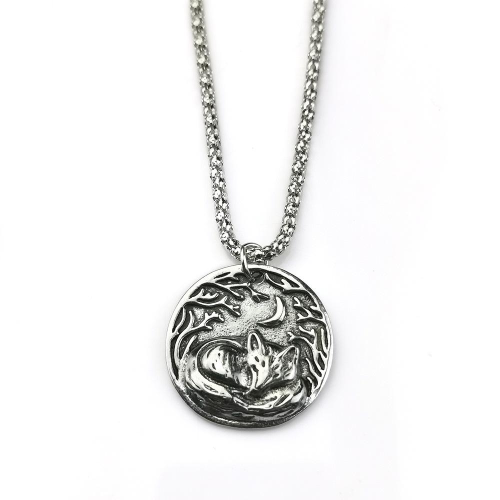 Jewelry Retro Small Animal Moon Pendant Necklace Female Cute Rabbit Bohemian Jewelry