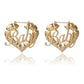 Jewelry hip-hop punk round bamboo earrings creative hemp face peach heart BABY letter earrings female