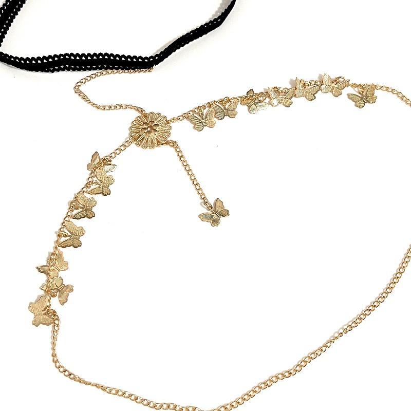 Jewelry Trend Long Butterfly Leg Chain Female Metal Chain Butterfly Body Chain Legchain