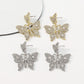 1646 Jewelry Sweet and Simple Butterfly Earrings Full of Diamond Temperament Earrings Niche Personality Cold Earrings