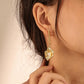 French Retro Irregular Shell Pearl Earrings Fashion Metal Simple Versatile Word Stud Earrings Women