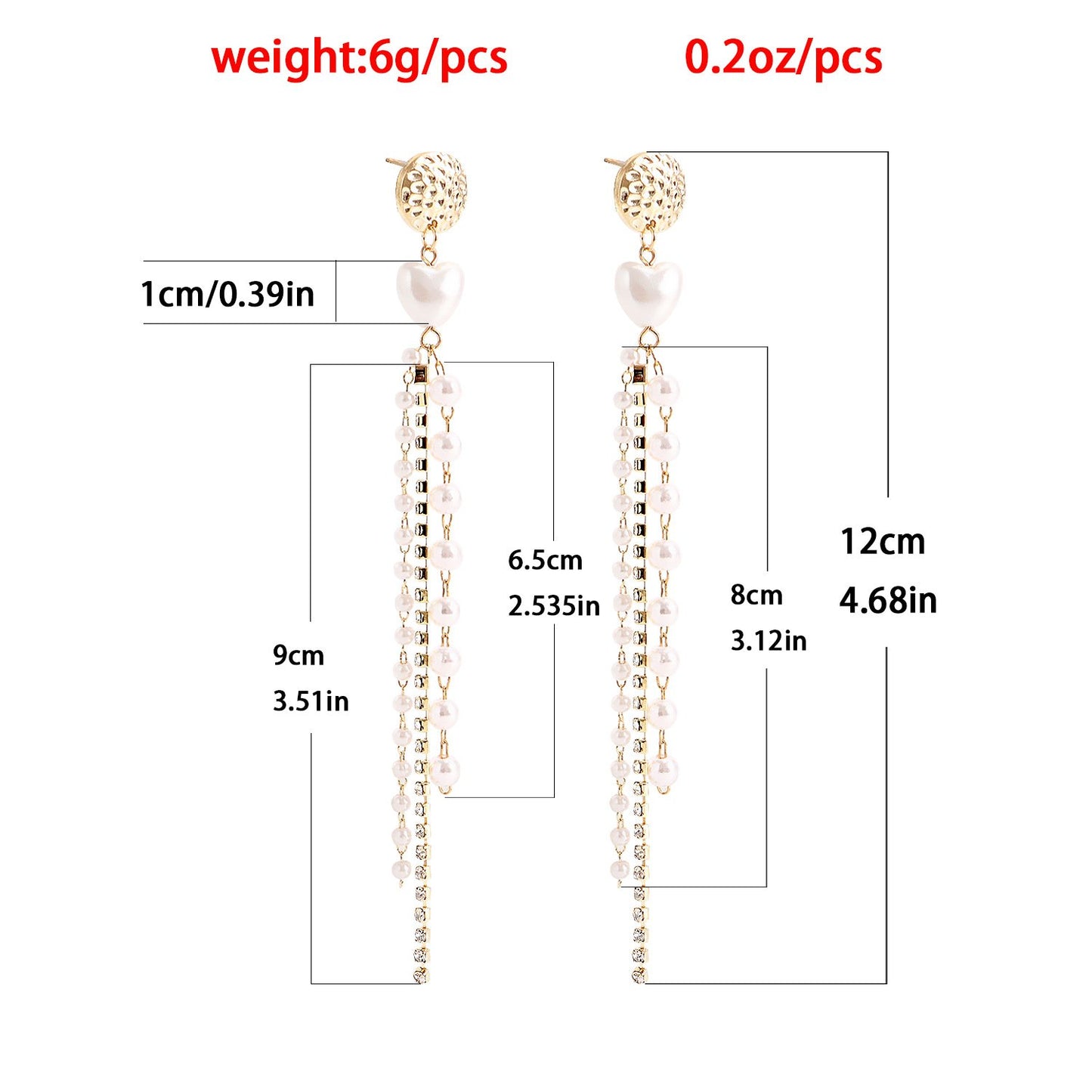 Jewelry long tassel imitation pearl claw diamond chain earrings female ins beaded earrings high-end niche