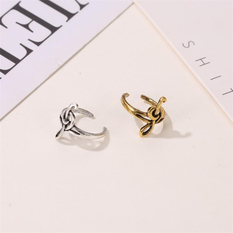 Retro minimalist music note ear clip personality without ear piercing single ear bone clip fashion men and women earrings