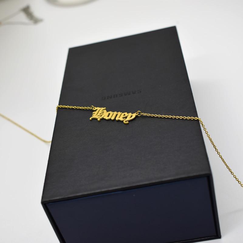 Explosive Ancient English Alphabet Series BabyMamaHoney Necklace Clavicle Chain Payment