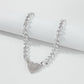 N865 Exaggerated Thick Chain Necklace Diamond Geometric Love Fashion Necklace Street Style Trendy Hip Hop Necklace