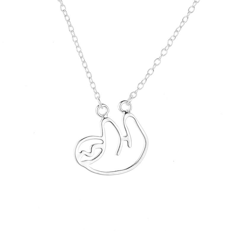 Popular Jewelry Cute Personality Sloth Hollow Small Lazy Delicate Clavicle Chain