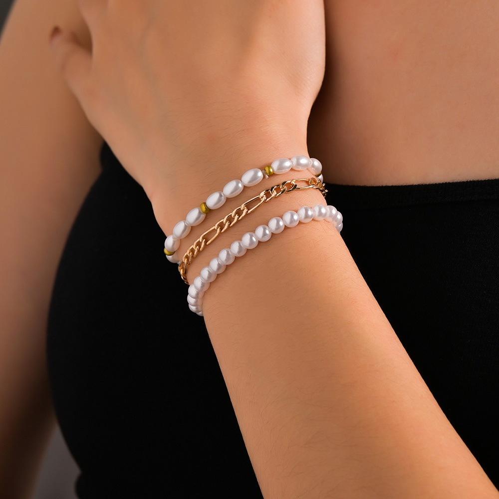 Fashion Chain Bracelet Simple Stretch Thread Imitation Pearl Bracelet Bracelet Accessories