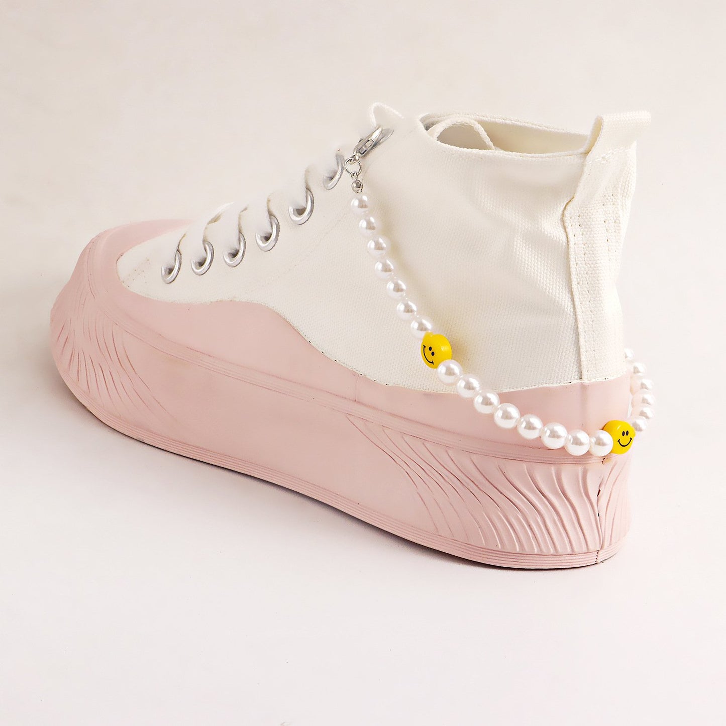 Jewelry Casual Beach Woven Imitation Pearl Anklet Shoes Decoration Simple Smiley Face Versatile Shoe Chain