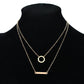 Popular Necklace Ring One Word Metal Rod Circle Necklace Female Thin Chain Clavicle Chain