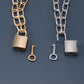 Jewelry Hip Hop Thick Chain Lock Necklace Couple Simple Key Lock Long Necklace