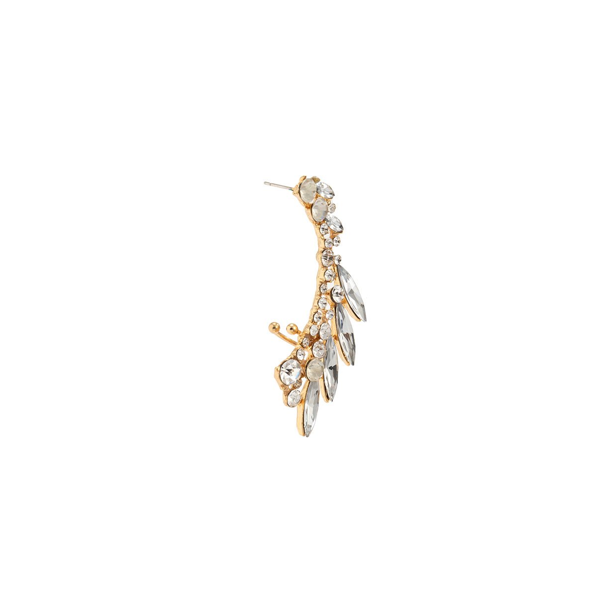 Jewelry niche design sense diamond ear bone clip earring temperament versatile geometric metal earrings women
