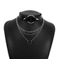N1263 Niche Punk Dark Black Necklace Leather Rivet Personality Rock Necklace Exaggerated Chain Necklace