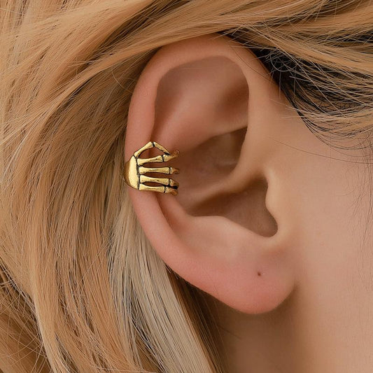 Fashion personality punk skull hand spine ear bone clip earrings earrings without piercing ear clip ear jewelry