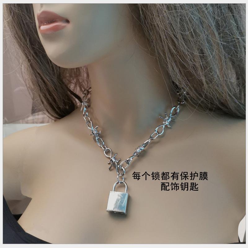 Necklace Jewelry Retro Punk Thorn Thorn Lock Necklace Frosty Trendy Hip Hop Necklace