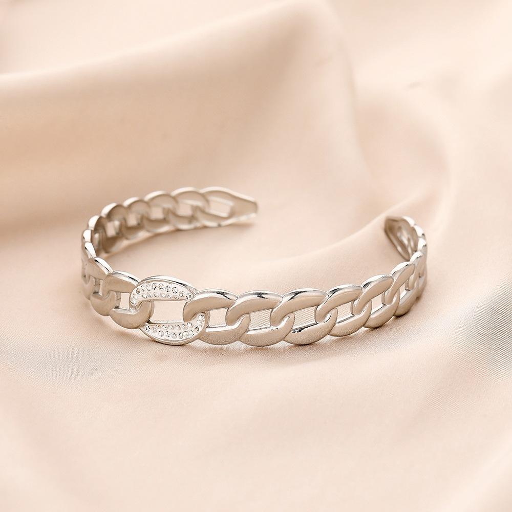 Personality Stainless Steel Twisted Open Bracelet Titanium Steel Trend Fashion Simple Retro Bracelet