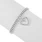 A18 Row of Diamonds Fashion Modern Anklet Heart Rhinestones Retro Shining Niche Geometric Instep Chain Leg Decoration