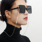 Trendy cool hollow out five-pointed star beaded mask lanyard anti-lost chain high-end sense glasses chain mask extension rope face chain female