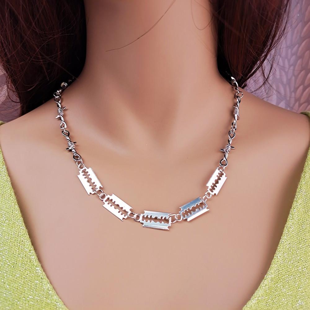 Jewelry punk prickly thorn blade pendant male and female necklace hip-hop street hipster necklace
