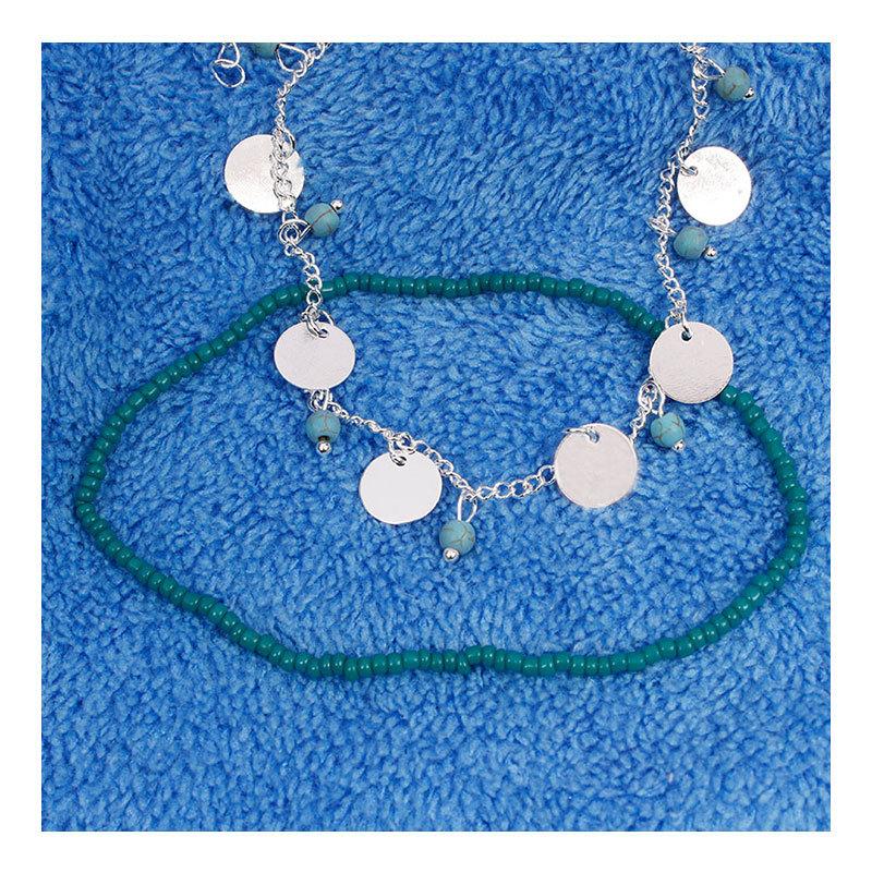 Trade anklets summer all-match popular anklets simple turquoise bead sequin anklets