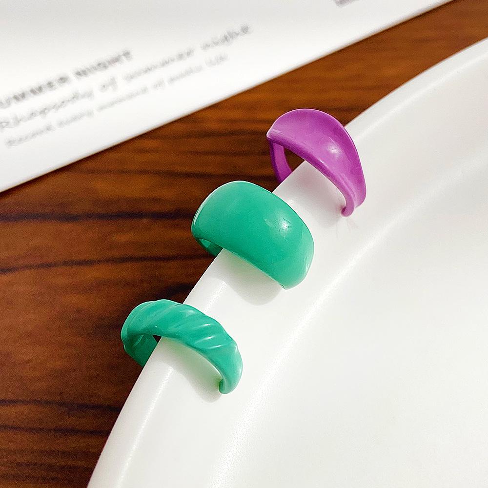 Retro Simple Alloy Color Ear Clip Set Ins Personality No Hole Circle Ear Stud Three-piece Set Fashion Earrings Female