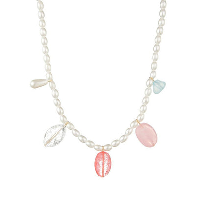Fashion Geometric Oval Resin Acrylic Necklace Elegant Temperament Imitation Pearl Necklace Jewelry