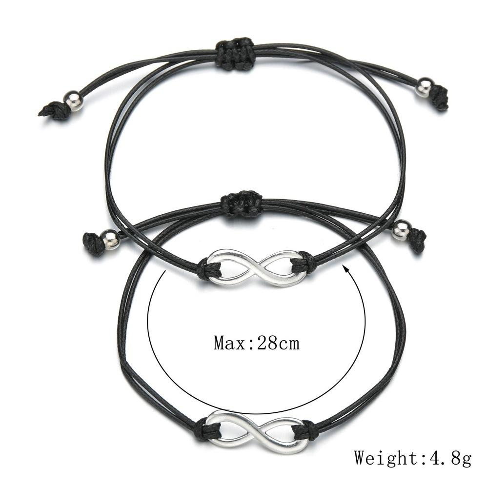 Accessories Card Bracelet Simple Alloy 8-character Braided Adjustable Couple Bracelet Bracelet