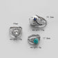 Fashion retro trend personality men's alloy exaggerated lion turquoise peacock feather ring set
