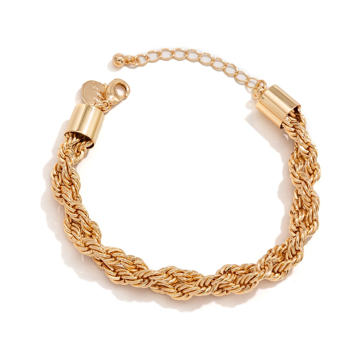 Jewelry Trend Metal Texture Tag Hand Jewelry Female Retro Simple Geometric Twist Chain Bracelet