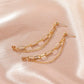Ins cold tassel chain earrings retro design geometric earrings metal copper high-end earrings female