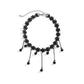 Jewelry sweet cool dark lace flower choker necklace personalized imitation crystal tassel necklace