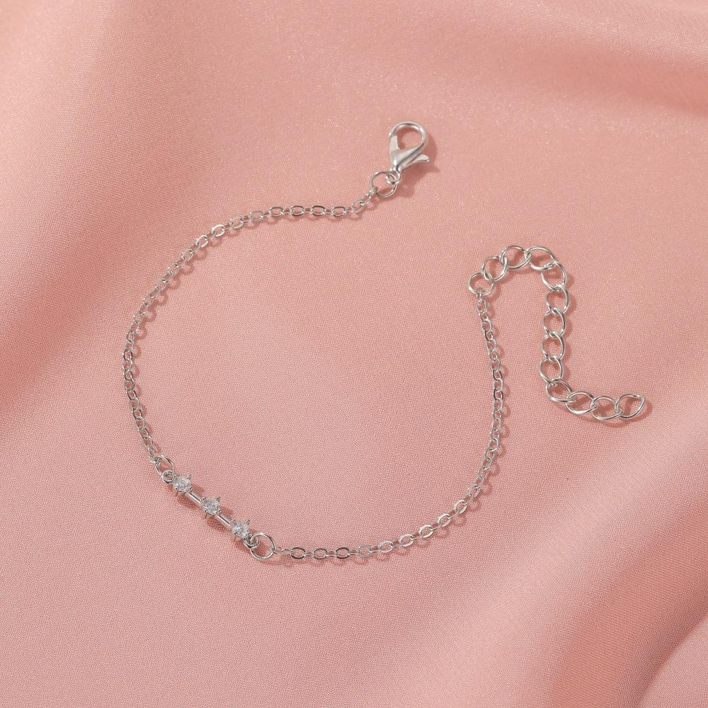 Micro Diamond Star Bracelet Female Literary Simple Square Diamond Zircon Bracelet Small Fresh Student Bracelet Female