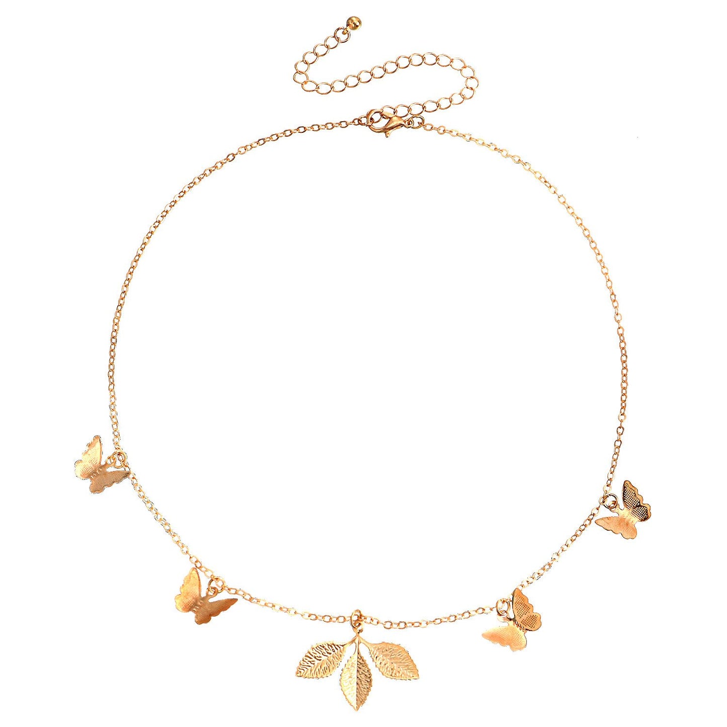 Jewelry simple and adjustable clover butterfly pendant necklace female cold ins female necklace