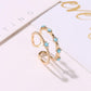 Double-layer hollow ring simple diamond opening adjustable ring female personality u-shaped index finger ring