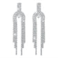 E1539 Exaggerated U-shaped Rhinestone Earrings Fairy Flow Su Earrings Personality Long Style Light Luxury Earrings Women