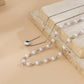 Jewelry Simple Eye Pendant Geometric Necklace Temperament Imitation Pearl Handmade Chain Double Layer Necklace