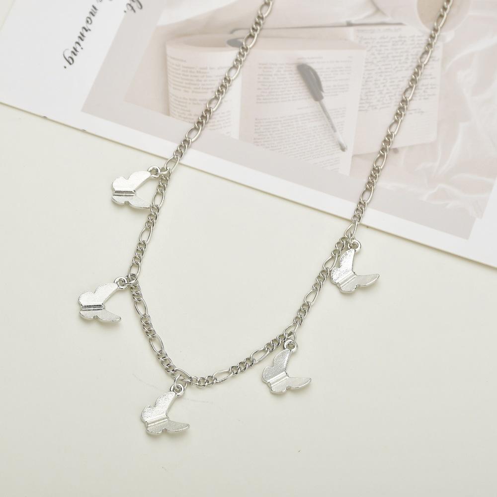 Fashionable Alloy Butterfly Pendant Necklace Retro Simple NK Clavicle Chain Short Necklace Ladies Jewelry