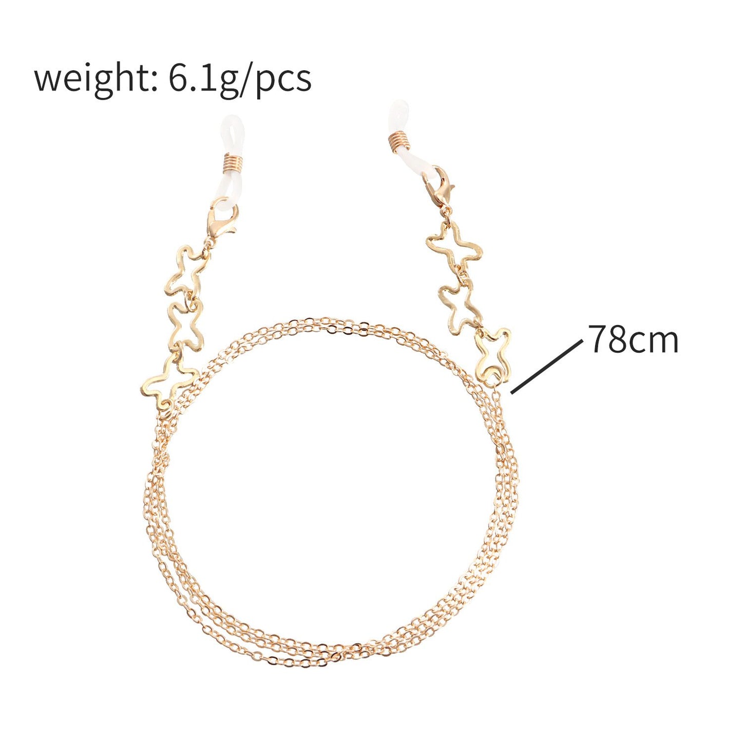 Jewelry Mask Chain Glasses Chain Metal Glasses Chain Geometric Mask Chain Accessories