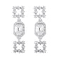 E153 heavy industry square geometric symmetrical rhinestone earrings full of diamond temperament niche design sense earrings female