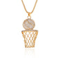 Fashion diamond basketball hoop necklace creative hiphop sports trend jewelry
