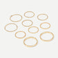 R128 Simple and indifferent plain ring ring set metal niche glossy geometric ring joint ring