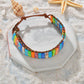 Colorful imperial stone woven single-layer leather bracelet creative ethnic simple bracelet