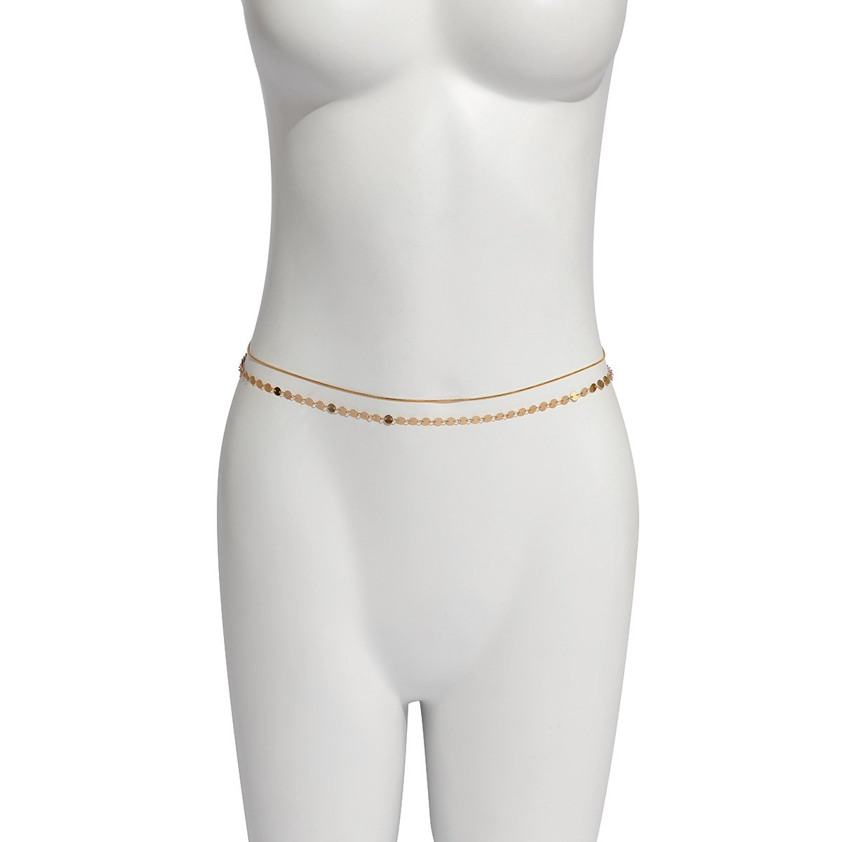 Jewelry Temperament Fashion Sequin Snake Bone Chain Double Waist Chain Simple Geometric Chain Body Chain Female