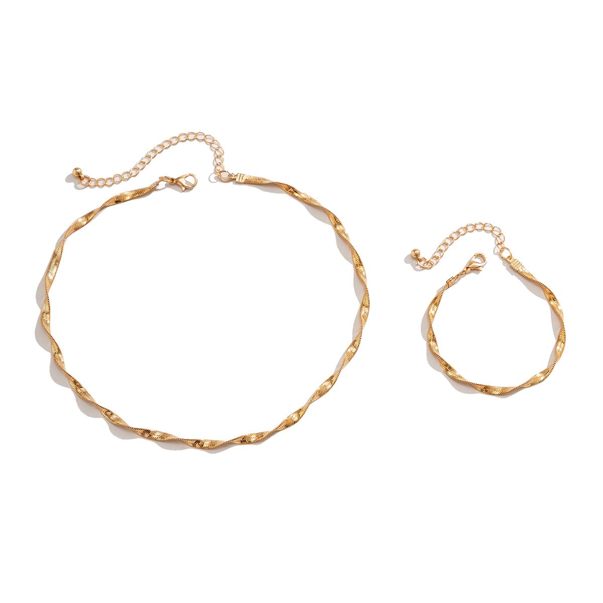 Jewelry Simple Water Wave Chain Versatile Clavicle Chain Necklace Retro Personality Metal Versatile Necklace