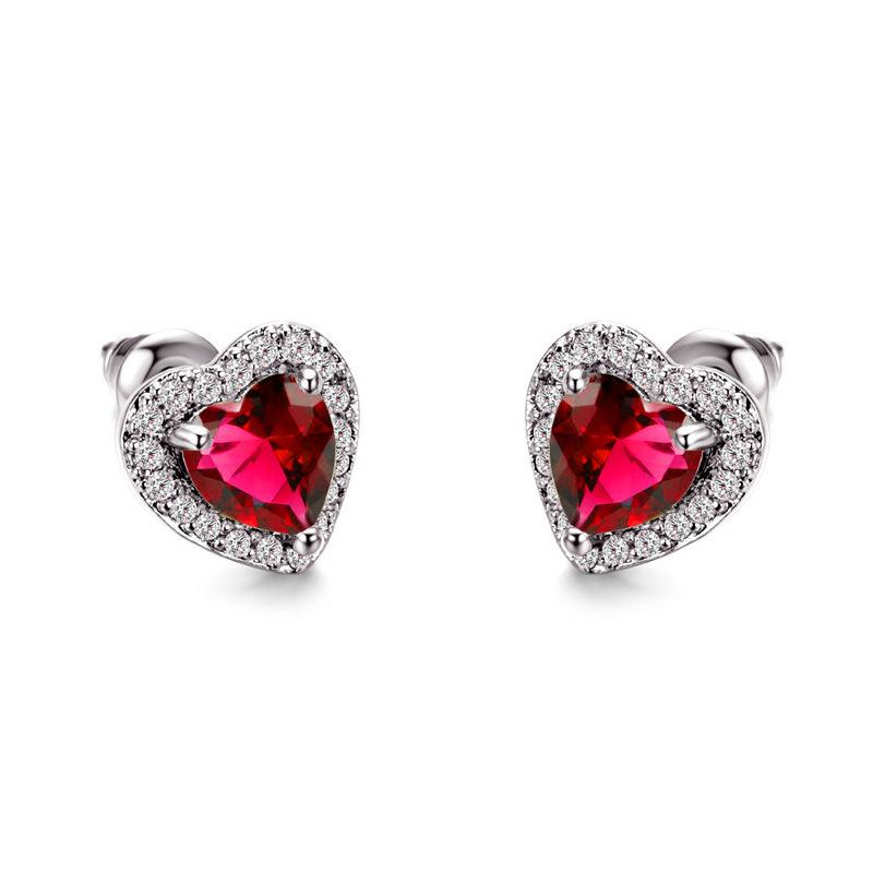 Summer Fashion Light Luxury Jewelry Heart Diamond Earrings Female Niche Design Sense Crystal Earrings Jewelry