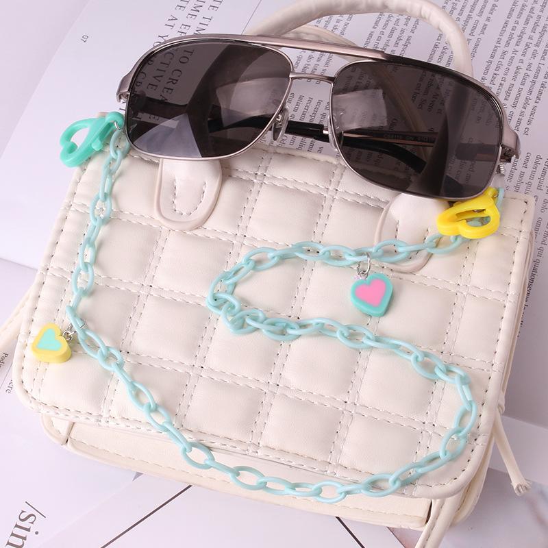 Candy Contrast Color Acrylic Mask Chain Anti-Le Soft Pottery Peach Heart Children's Glasses Chain Anti-lost Rope