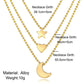 Women's Bohemian Clavicle Chain Star Moon Love Heart Pendant Multilayer Necklace Jewelry